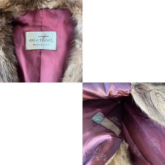 1940s‎ Mortons Washington DC Vintage Mink Fur Capelet Jacket Collar Brown - Picture 4 of 6
